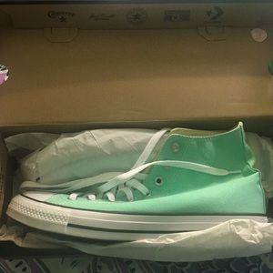 Teal (beach glass) high top converse